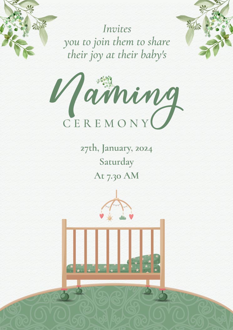 The Invitation Card for Naming Ceremony